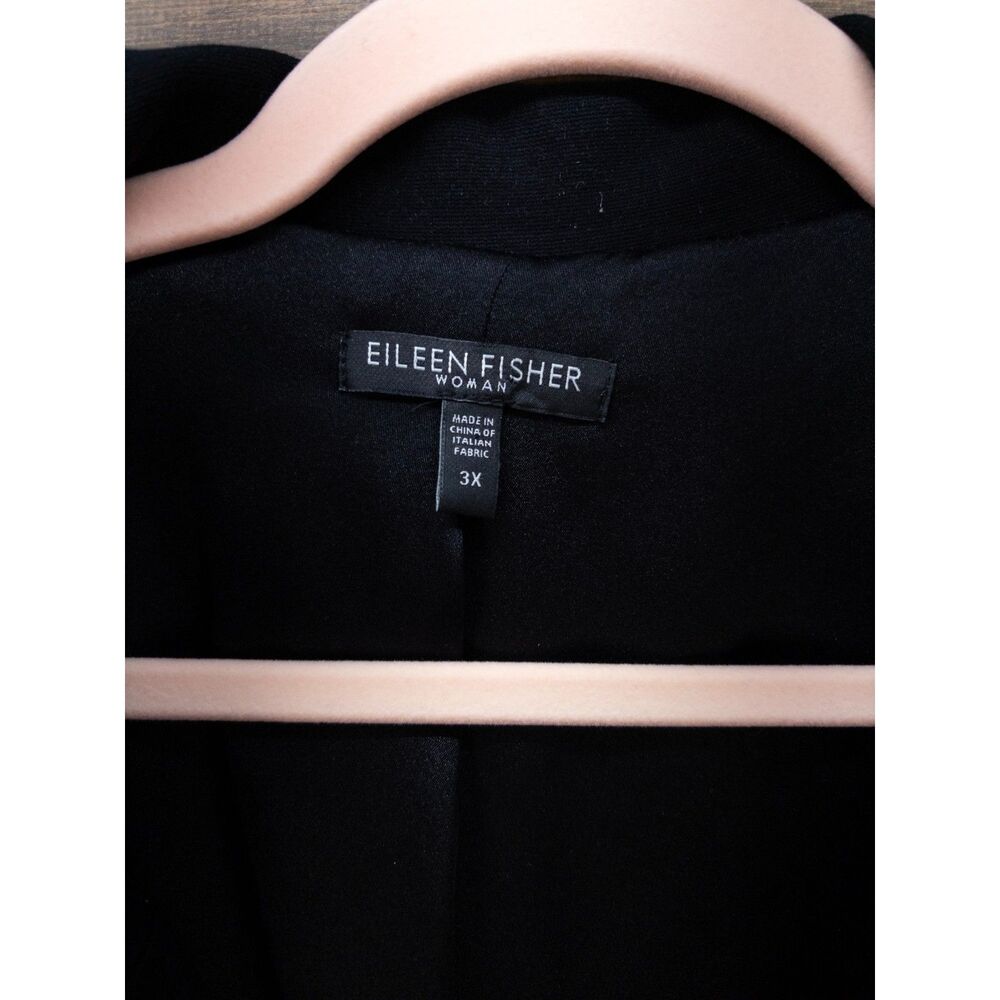 Eileen Fisher Woman Blazer Black 3X Stretch Plus Size Career Workwear Travel - Picture 3 of 9